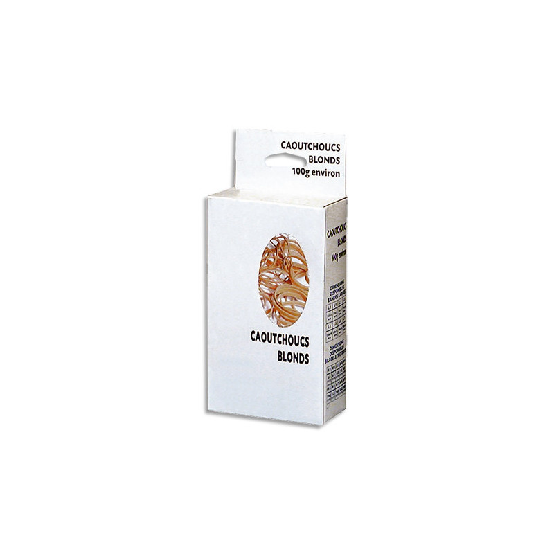 WONDAY Boîte distributrice de 100g d'élastique en caoutchouc blond large 150x10mm