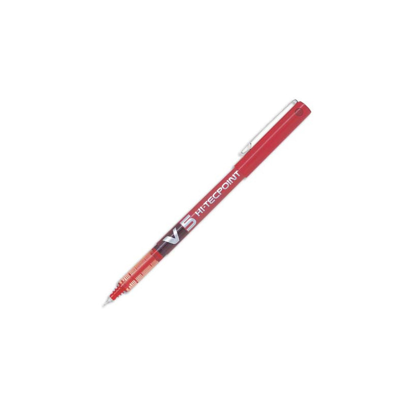 PILOT Stylo Roller pointe tubulaire 0,5 mm encre liquide Rouge HI-TECPOINT BX-V5