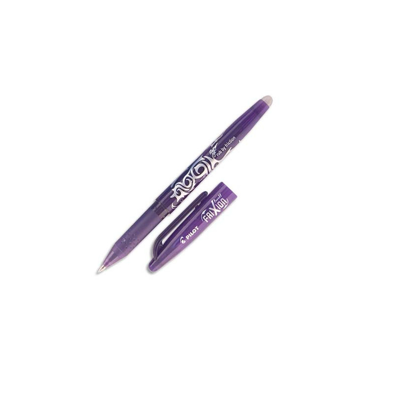 PILOT Stylo bille encre gel qui s'efface à l'aide de la gomme en bout de stylo FriXion coloris Violet.