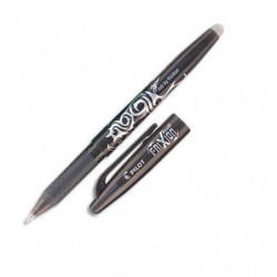 PILOT Stylo bille encre gel qui s'efface à l'aide de la gomme en bout de stylo FriXion coloris Noir