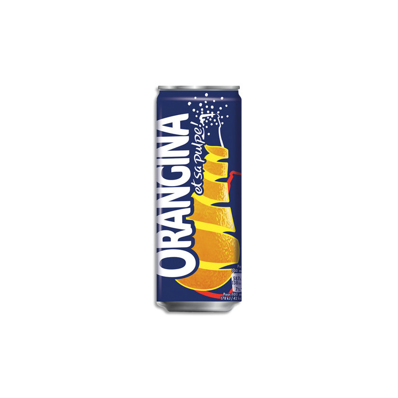 ORANGINA Canette Slim boisson gazeuse pétillante à l'Orange 33 cl