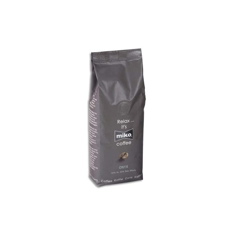MIKO CAFE Paquet d'1kg de café moulu Onyx 50% Arabica et 50% Robusta