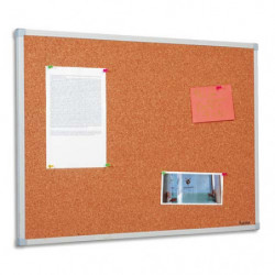 BI-OFFICE Tableau d'affichage en Liège, cadre en PVC Gris - Format : L120 x H90 cm