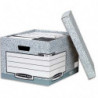 BANKERS BOX Caisse standard L40,4xh29,2xp33,5cm, montage automatique, carton recyclé Gris/Blanc