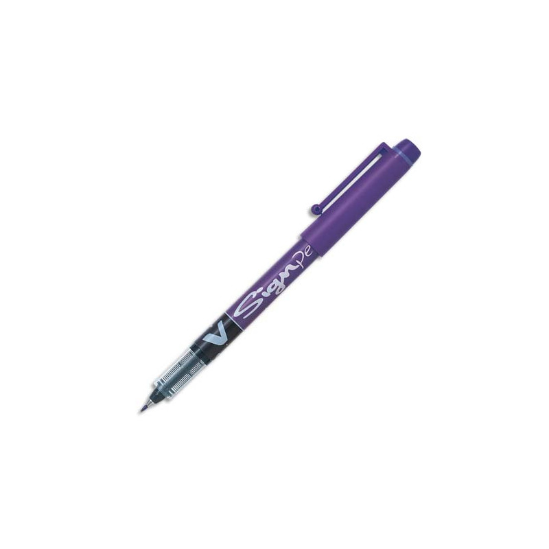 PILOT Stylo-feutre pointe en nylon largeur de trait 0,6 mm encre liquide Violet V-SIGN PEN