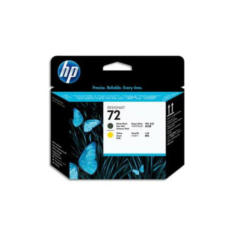 HP Tëte d'impression Noire mat et Jaune n°72 C9384A