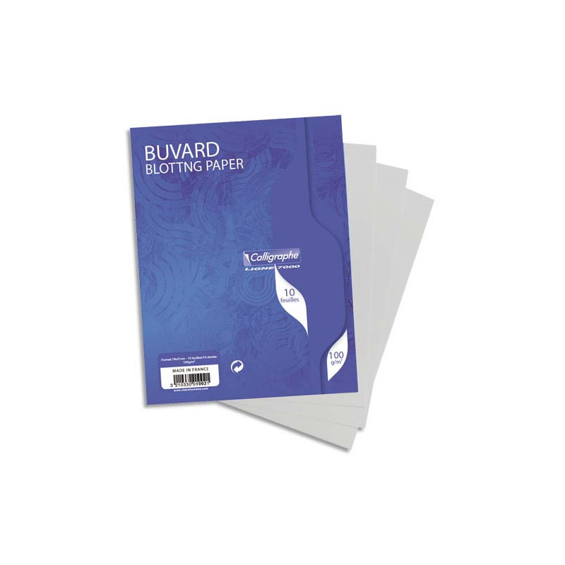 CLAIREFONTAINE Sachet de 10 buvards 16x21 cm 100g Blanc