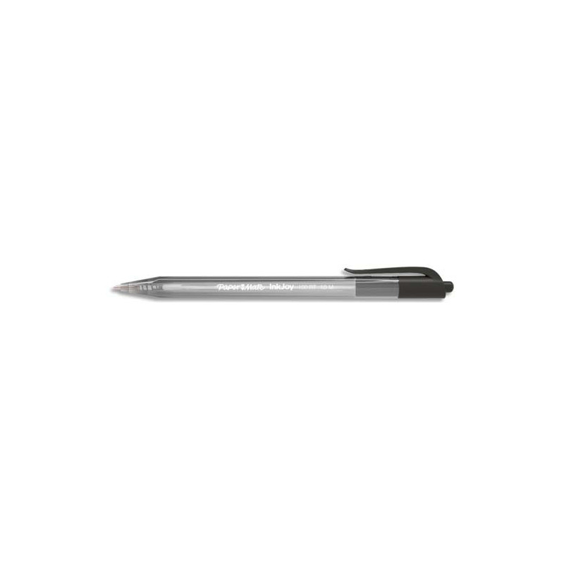 PAPERMATE Stylo bille rétractable, pointe moyenne, corps triangulaire plastique couleur, encre ULV Noire.