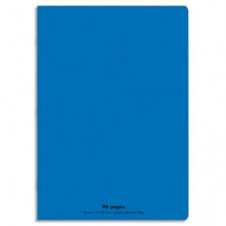 CONQUERANT C9 Cahier piqûre 21x29,7cm 96 pages 90g grands carreaux Seyès. Couverture polypropylène Bleu