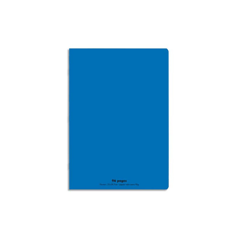 CONQUERANT C9 Cahier piqûre 21x29,7cm 96 pages 90g grands carreaux Seyès. Couverture polypropylène Bleu