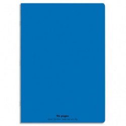 CONQUERANT C9 Cahier piqûre 24x32cm 96 pages 90g grands carreaux Seyès.Couverture polypropylène Bleu