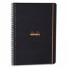RHODIA Cahier PROBOOK spirale couverture Noire PP 22,5x29,7cm 160 pages lignée 6mm perforées 4 trous