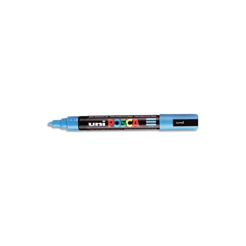 UNI POSCA Marqueur peinture encre Bleu clair à pigmentation et base eau pointe moyenne ogive