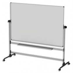 BI-OFFICE Tableau Blanc Earth pivotant double face émaillé, magnétique, mobile Ft L120 x H90 cm, H180 cm