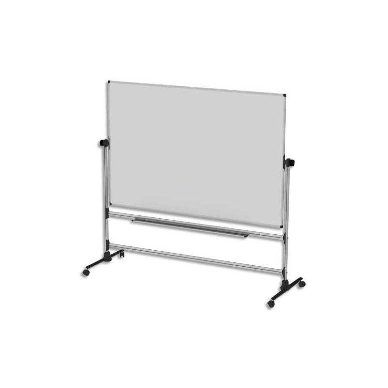 BI-OFFICE Tableau Blanc Earth pivotant double face émaillé, magnétique, mobile Ft L120 x H90 cm, H180 cm