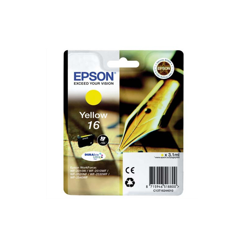 EPSON Cartouche Jet d'Encre DURABrite Ultra Jaune ''Stylo à plume'' 16 - C13T16244012