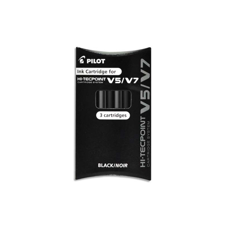 PILOT Pochette de 3 recharges pour V5/V7 BEGREEN encre Noire