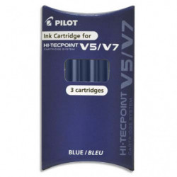 PILOT Pochette de 3 recharges pour V5/V7 BEGREEN encre Bleue