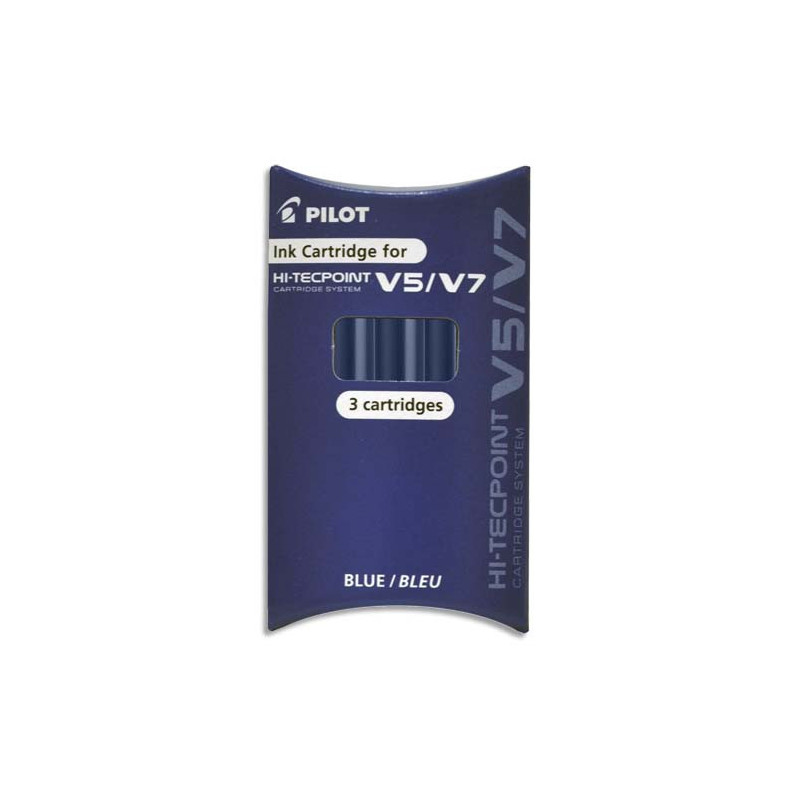 PILOT Pochette de 3 recharges pour V5/V7 BEGREEN encre Bleue