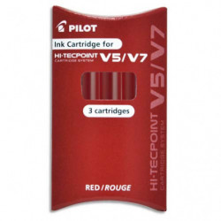 PILOT Pochette de 3 recharges pour V5/V7 BEGREEN encre Rouge