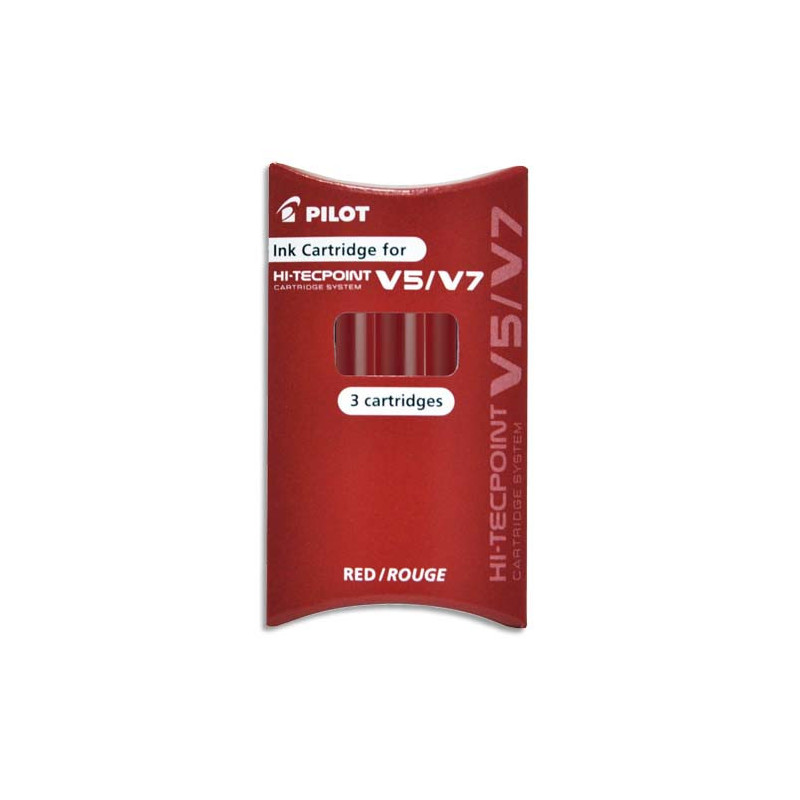 PILOT Pochette de 3 recharges pour V5/V7 BEGREEN encre Rouge