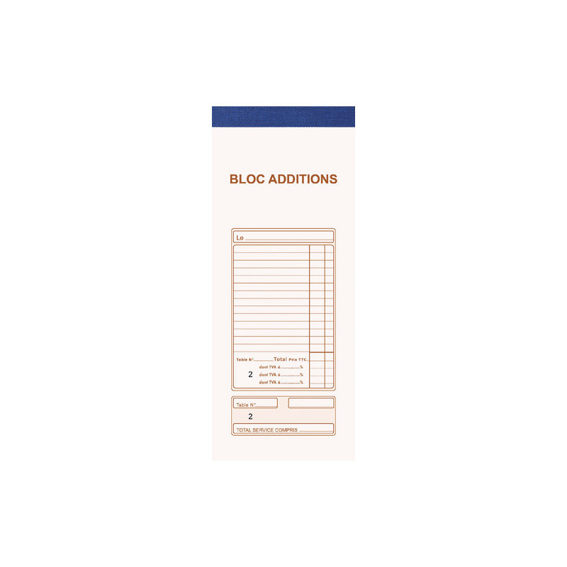 EXACOMPTA Bloc addition 50 feuillets 91x225 mm 50/2 autocopiant avec numeratation