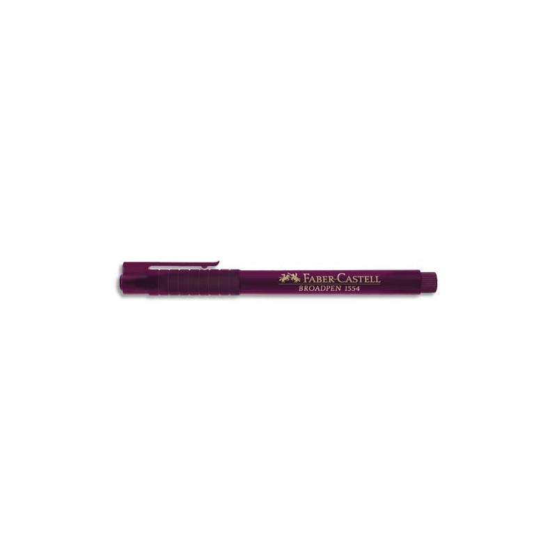 FABER CASTELL Feutre BROADPEN 1554 pointe large 0,8 mm, corps transparent, Magenta indélébile