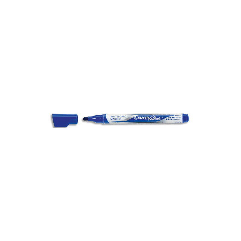 BIC Velleda Ecriture Feutres pour Tableau Blanc Effaçables à Sec Pointe Conique Large - Encre Bleue