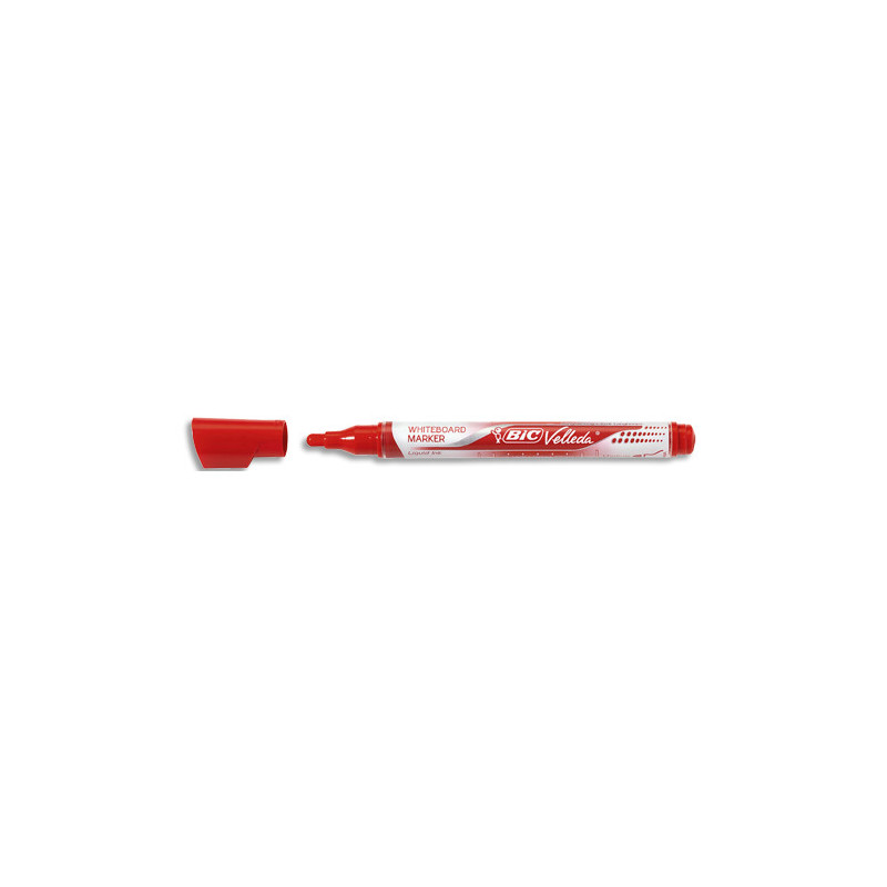 BIC Velleda Feutres pour Tableau Blanc Effaçables à Sec Pointe Conique Large - Rouge