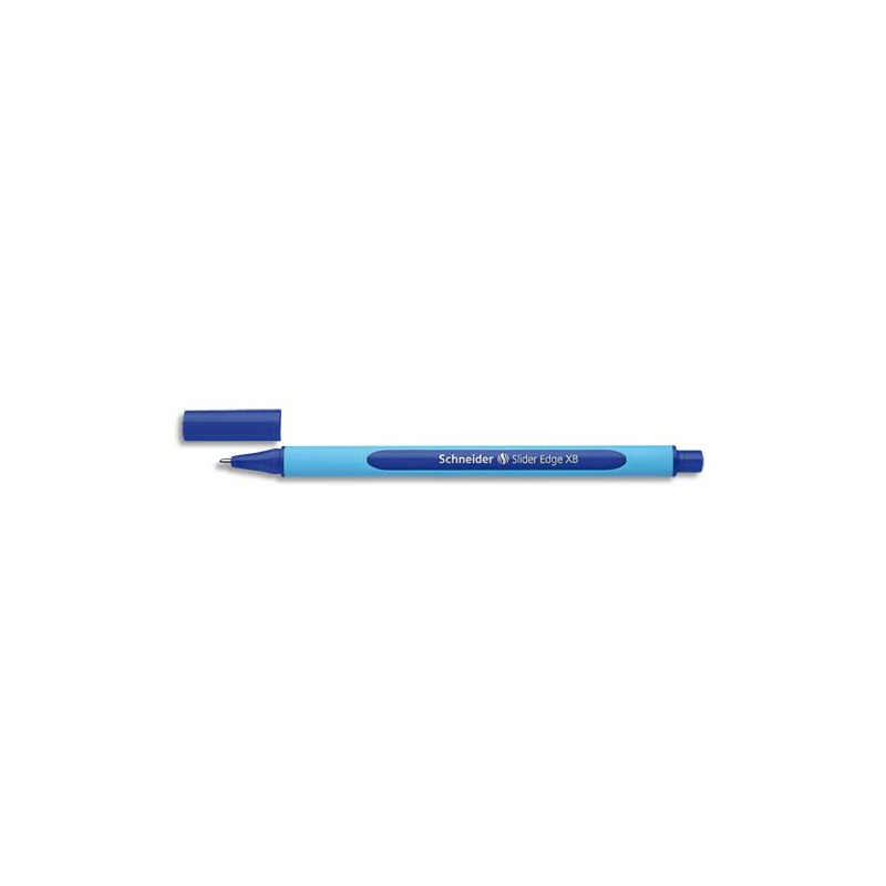SCHNEIDER Stylo bille SLIDER EDGE à capuchon, pointe large, corps triangulaire, encre indélébile Bleue