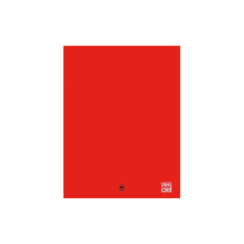 PLEIN CIEL Cahier piqûre 21x29,7cm 96 pages grands carreaux Seyès 90g. Couverture polypro Rouge