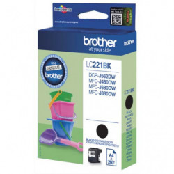 BROTHER Cartouche Jet d'encre Noir LC221BK