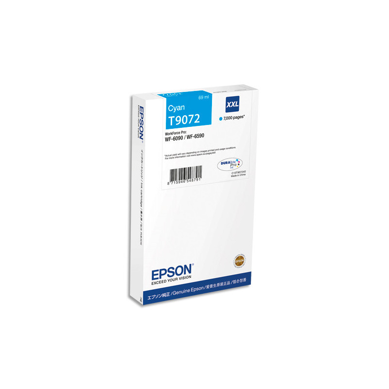 EPSON Cartouche Jet d'Encre Cyan XXL WF-6xxx - C13T907240