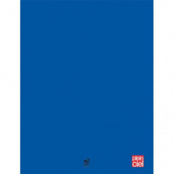 PLEIN CIEL Cahier piqûre 96 pages 24x32cm grands carreaux Seyès 90g. Couverture polypro Bleu