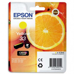 EPSON Cartouche Jet d'Encre Claria Premium Jaune''Oranges'' 33 - C13T33444012