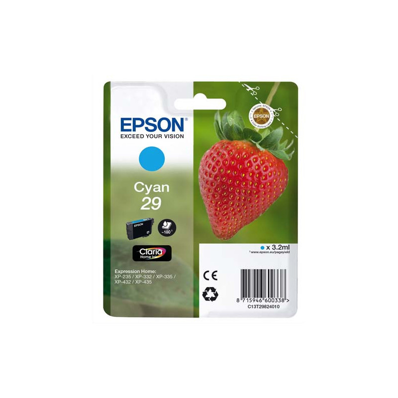 EPSON Cartouche Jet d'Encre Claria Home Cyan ''Fraise'' 29 - C13T29824012