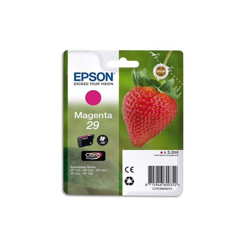 EPSON Cartouche Jet d'Encre Claria Home Magenta ''Fraise'' 29 - C13T29834012