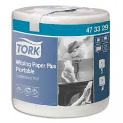 TORK Bobine d'essuyage plus portable 2 plis 345 formats 23,4 x 22,3 cm 80,7 mètres coloris Blanc