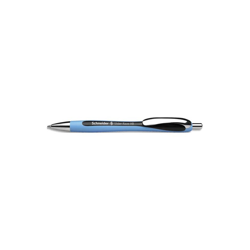 SCHNEIDER Stylo billeSLIDER RAVE rétractable et rechargeable, pointe extra-large, encre indélébile Noire.