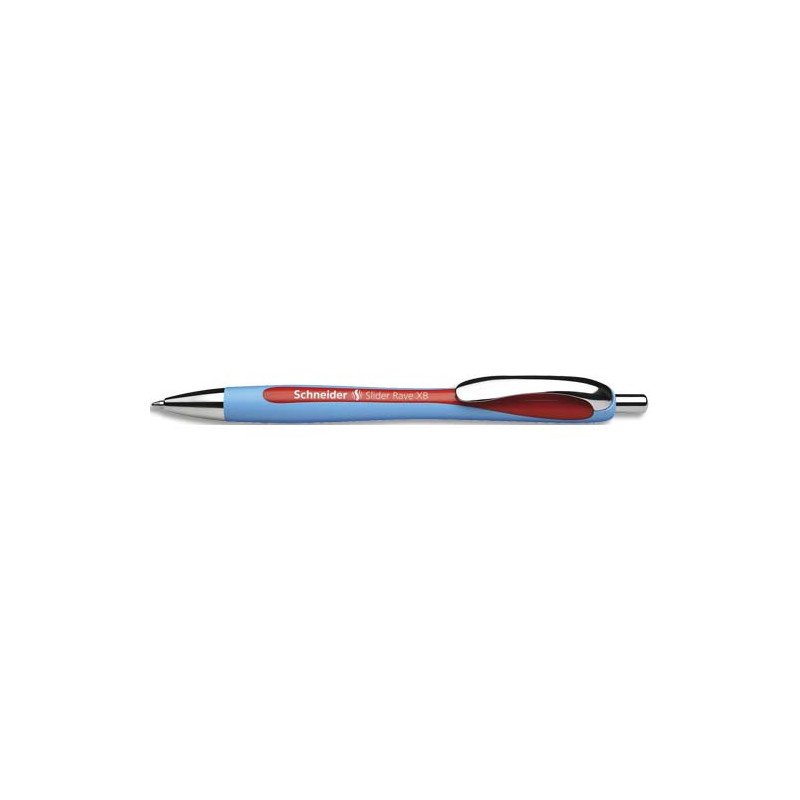 SCHNEIDER Stylo bille SLIDER RAVE rétractable et rechargeable, pointe extra-large, encre indélébile Rouge
