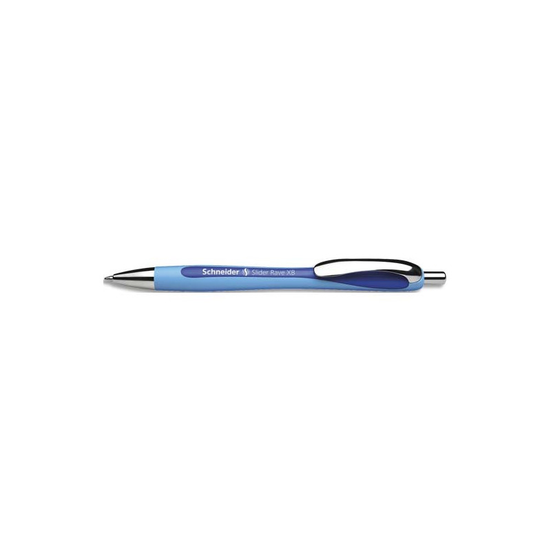 SCHNEIDER Stylo bille SLIDER RAVE rétractable et rechargeable, pointe extra-large, encre indélébile Bleu.