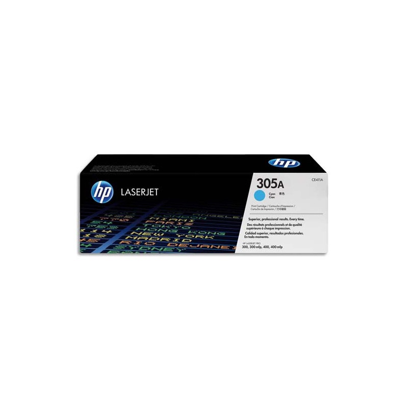 HP 305A CE411A Toner Cyan Authentique pour HP Color LaserJet Pro M351 / M375 / M451 / M475