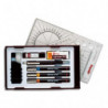 ROTRING Coffret 3 stylos ISOGRAPH+encre+gomme+porte-mine+1 étui mine avec système PEN STATION.