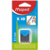 MAPED Blister étui de 10 mines de rechange pour compas pointe 2 mm