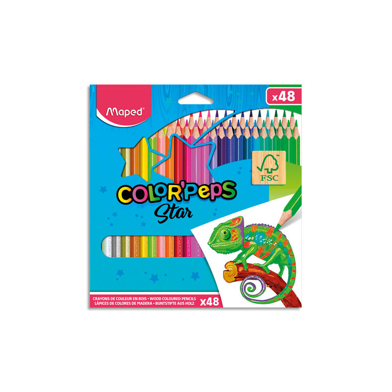 MAPED Pochette 48 crayons de couleur COLOR'PEPS
