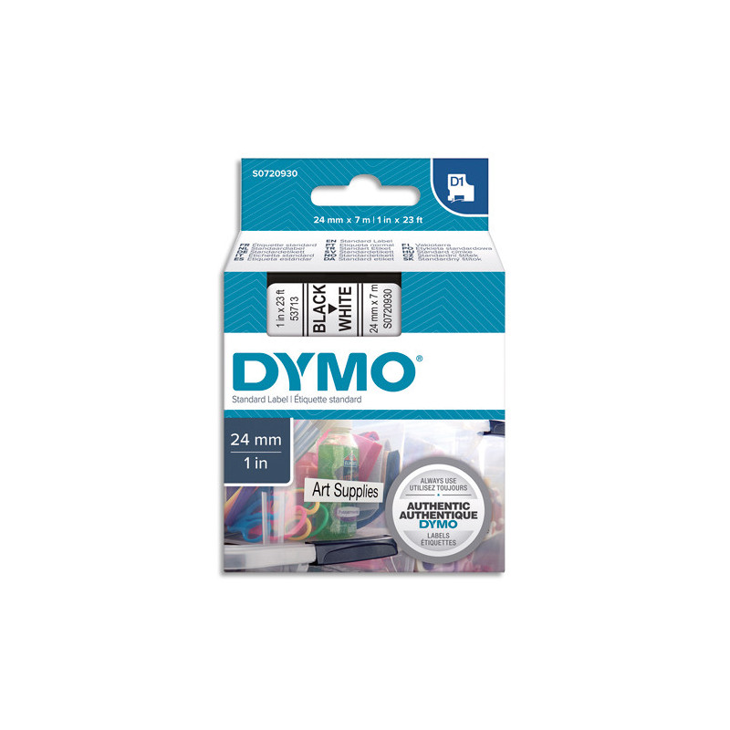 DYMO Ruban D1 Noir/Blanc 24mm x 7m pour LM300