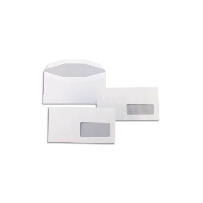 GPV Boîte de 1000 enveloppes 114x229mm Blanches fenêtre 35x100 80g