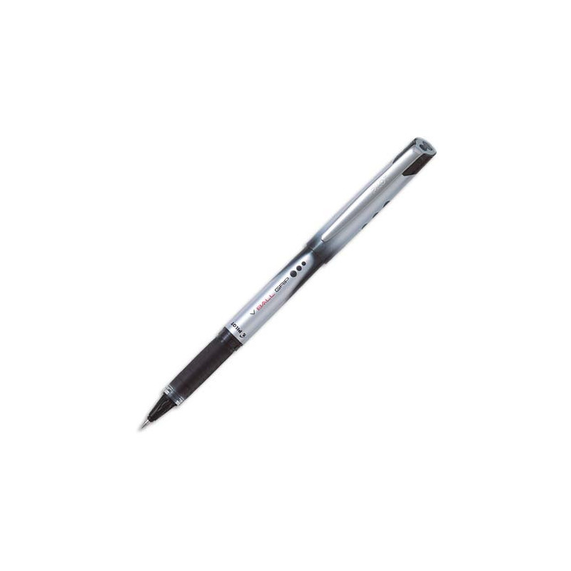 PILOT Stylo roller pointe métal 0,7 mm encre liquide Noire + grip confort V-BALL GRIP