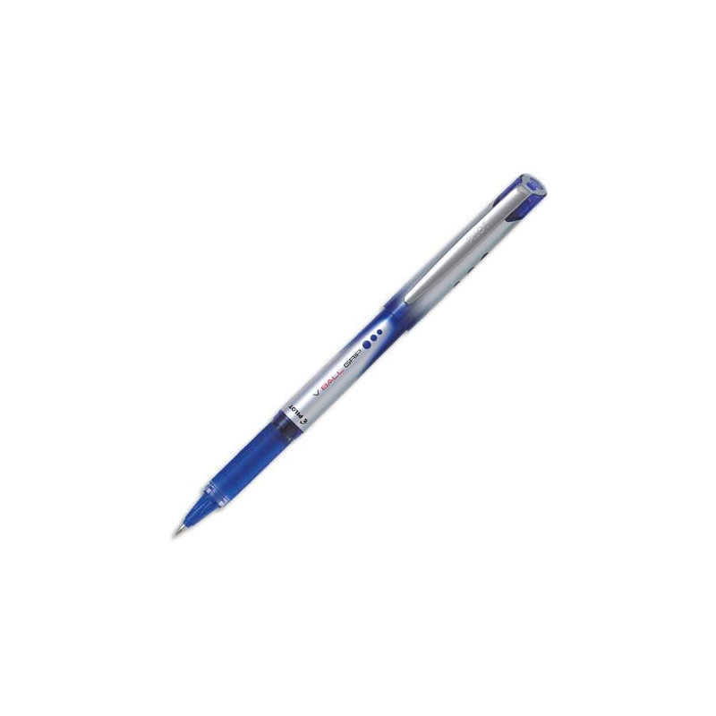 PILOT Stylo roller pointe métal 0,7 mm encre liquide Bleue + grip confort V-BALL GRIP