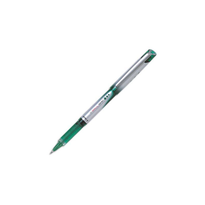 PILOT Stylo roller pointe métal 0,7 mm encre liquide Verte + grip confort V-BALL GRIP